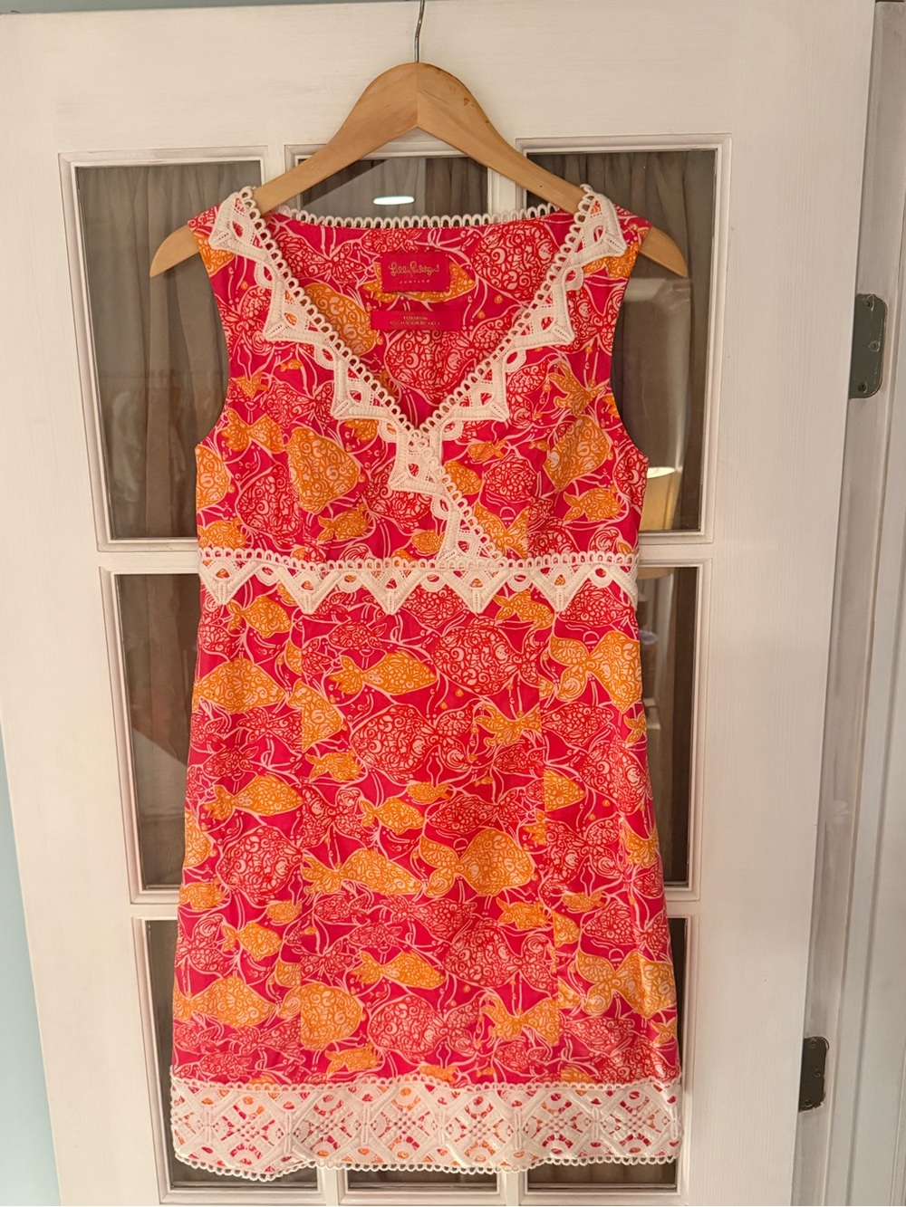 Lilly Pulitzer Lace-Trim Sleeveless Shift Dress